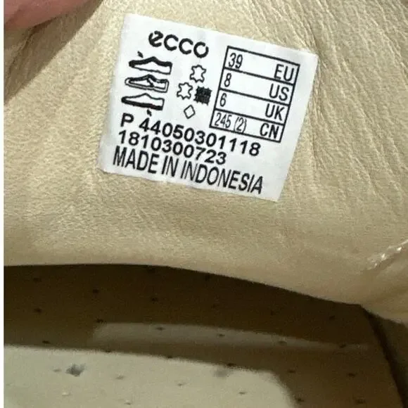 Ecco Women’s Gillian Leather Rose Dust Lace Up Sneakers, Size 8, Like New - Picture 6 of 6